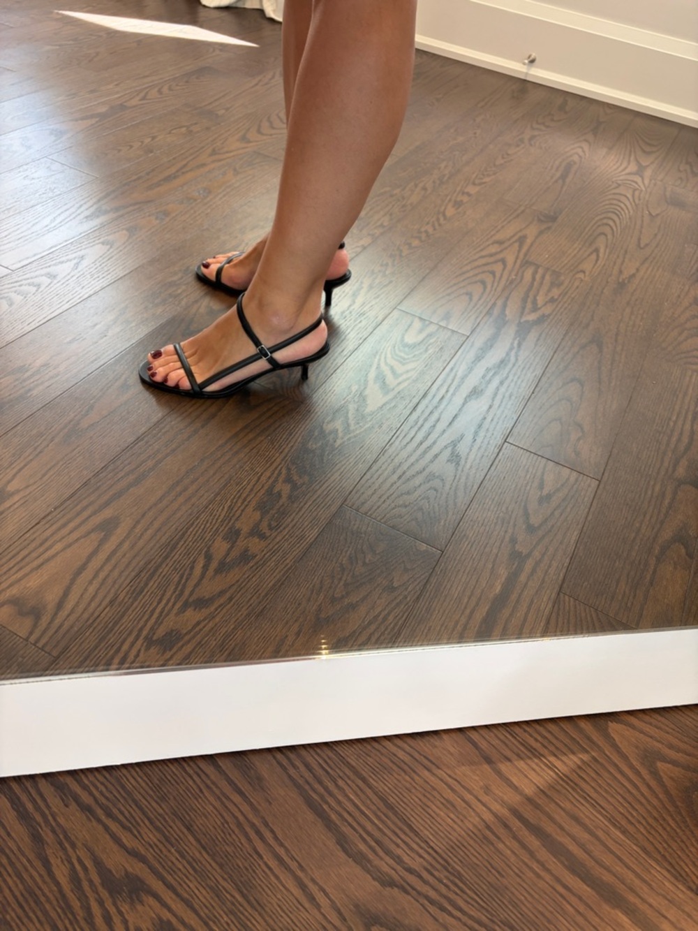 Massimo Dutti Black Strappy Ankle‑Buckle Sandals
